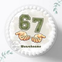 Tortas Topper 6 7 SIX-SEVEN, Fondantas gimtadienio proga, Personalizuotas su vardu, skersmuo 20 cm Cukraus vaizdas vaikams, TikTok tendencija, Internethype, Nuotrauka tortams 8103D