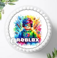 Tortas paveikslėlis, cukraus paveikslėlis, suderinamas su "Roblox", valgoma nuotrauka tortui, gimtadienio torto apvadas, skersmuo 20 cm, 1721z