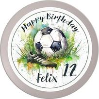 Tortas Topper Gimimo diena Futbolas #4 Vardas ir numeris (20 cm)
