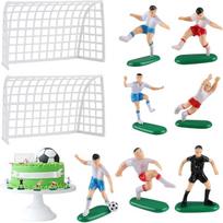 Torto puošmena Futbolo figūros Torto puošmena, 9 dalių torto puošmena Futbolo figūros puošmena Torto viršūnė Futbolo puošmena Vaikų berniukų futbolo gerbėjų gimtadienio futbolo temos vakarėlis