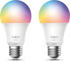 TP-LINK (Tapo L530E, 2 vnt. rinkinys) „Wi-Fi“ LED išmanioji daugiaspalvė lemputė, reguliuojamo ryškumo, valdoma per programėlę ir balsu, su sraigtiniu tvirtinimu