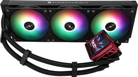 TR FW360 Ultra ARGB juodas procesoriaus AIO aušinimo sistema su 480x480 IPS ekranu, skirta AM4/AM5 ir Intel LGA1700/1851 procesoriams, su aukštos kokybės siurbliu