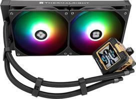 TR FW280 ARGB juodas AIO procesoriaus aušintuvas su IPS LCD ekranu, kurio skiriamoji geba 320 x 240, skirtas AM4 / AM5 / Intel LGA1700 / 1851; 2,4 colio magnetinis garso slopintuvas su LCD ekranu, skirtas nuotraukoms