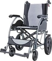 Transporto vežimėlis, sulankstomas, lengvas (11,2 kg), 44 cm sėdynė, sulankstomos atramos kojoms, dvigubi stabdžiai. Sulankstomas vežimėlis, pagamintas iš aliuminio, su neperduriamomis padangomis, skirtas vyresnio amžiaus žmonėms, iki 100 kg (IN-863HS)