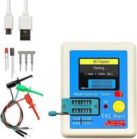 Tranzistorių testeris, LCR matuoklis, komponentų analizatorius, 8,9 cm spalvotas ekranas, automatinis NPN, PNP, MOSFET, diodų, kondensatorių, rezistorių ir ESR atpažinimas, skirtas elektronikai, mėgėjams, inžinieriams