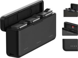 Trigubas DJI Osmo Action 4 3 akumuliatoriaus įkroviklis, USB greitojo įkrovimo dėklas su C tipo kabeliu, suderinamas su originaliu DJI Osmo Action 4 3 akumuliatoriumi, veiksmo kamerų įkroviklių priedai