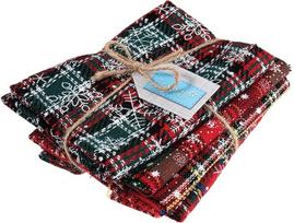 Trimits GTC149 Fat Quarter Fabric Bundle: 4 dalių pakuotė: Tartano raštas, poliesteris, kalėdinis, 54 x 45 cm