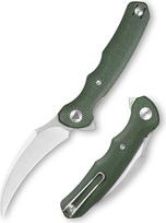 TRIVISA „Lacerta-04G“ kišeninis peilis, sulankstomas peilis su diržo spaustuku, nešiojamas gelbėjimo peilis, vyrams skirtas „Hawkbill Pikal“ peilis, naudojamas abiem rankomis, 8,5 cm, „Stone Wash“ apdaila, 14C28N plieno geležtė, „Micarta“ rankena, skirta