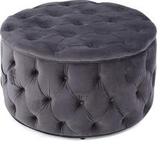 Tufted Velvet Storage Ottoman/Bench Bed End Stool Sofa Stool, Round Knob Modern | Šiuolaikinis dizainas (spalva: pilka)