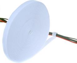 TUKA TKB5015 Velcro kabelių raiščiai 25 m x 15 mm, laisvai pjaustomi pagal dydį, tvirti, nuimami, daugkartinio naudojimo, kabelių raiščiai, velcro juostos kabelių tvarkymui, velcro ritinėlis tvarkymui, kabelių tvarkymui, tvirtinimui, baltos spalvos