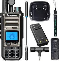 UAYESOK QUANSHENG TK-11(8) VHF/UHF dviejų juostų 10 W radijo stotelė su 999 kanalais, C tipo įkrovimo prievadu ir 3000 mAh akumuliatoriumi, daugiajuostis priėmimas ir siuntimas, spektro analizatorius, profesionali radijo stotelė