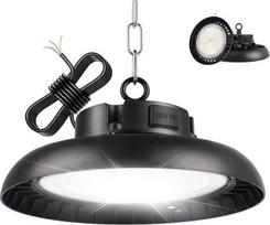UFO 100 W dirbtuvės lempa, LED salės prožektorius, reguliuojamo ryškumo, 90 W/120 W/150 W didelio aukščio patalpų šviestuvas, 17 500 lm, maitinimo blokas, 6 500 K, ypač ryškus dirbtuvės lubų šviestuvas, IP65, pramoninis prožektorius, 120°, skirtas gamyklo