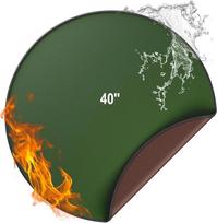 Ugniai atsparus kilimėlis Fire Pit Underlay 2315°C Fire Protection Mat Heat Protection Mat 101.6 cm BBQ Grills Mat Thick Splatter Grill Rug for Floor Patio Deck Lawn, sulankstomas atsparus vandeniui