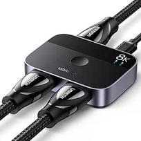 UGREEN HDMI jungiklis 8K@60Hz 4K@144/120/60Hz, aliuminis 2 in 1 Out/1 in 2 Out, HDMI jungiklis, skirtas PS5/PS4/Xbox/televizoriui/Blu-ray grotuvui/DVD grotuvui/Projektoriui/Monitoriui/Laptoriui
