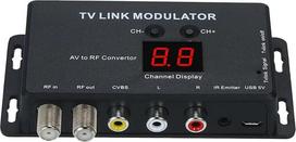 UHF moduliatorius, „TM70“ UHF TV ryšio moduliatorius, AV į RF keitiklis, IR signalo stiprintuvas, moduliatorius, AV į RF keitiklis, IR signalo stiprintuvas, palaiko PAL/NTSC standartus, su USB įkrovimo kabeliu