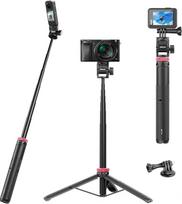 ULANZI MT-71 „selfie“ lazdos trikojis fotoaparatui ir veiksmo kamerai. 146 cm ištraukiamas „selfie“ lazdos trikojis, suderinamas su „DJI Pocket 3 4“, „One XR“, „RS“, „GO 2“, „DJI Action“, „Insta360 X5“, „X4“ ir „X3“