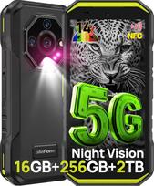Ulefone Armor X32 Pro 5G lauko mobilusis telefonas 2025, 16GB+256GB/SD-2TB 64MP+16MP+25MP Naktinis matymas 5,65 colio su akinančiu žibintuvėliu 5500mAh Android 14 išmanusis telefonas 3 lizdai / veido ID / pirštų atspaudai / OTG / NFC Žalias