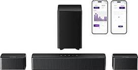 ULTIMEA 5.1 garso juosta su "Dolby Atmos", 3D erdvinio garso sistema, TV įrenginių garso juosta su žemų dažnių garsiakalbiu, 2 galiniai garsiakalbiai, garso juosta "Bluetooth 5.3" su reguliuojamais bosais, Poseidon D60