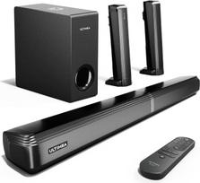 ULTIMEA 4.1 kanalo garso juosta TV įrenginiams su žemų dažnių garsiakalbiu, "VoiceMX", programėle, atskiriama 2-in-1 garso juosta televizoriui, TV garsiakalbis su 3 ekvalaizerio režimais namų kinui, BT 5.3, HDMI ARC/Optical/AUX, Apollo S50 2025