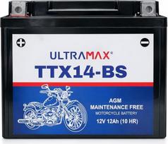 ULTRAMAX YTX14-BS/TTX14-BS 12 V, 12 Ah AGM motociklo akumuliatorius