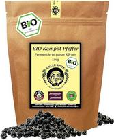 UNCLE SPICE® Ekologiški rauginti Kampoto pipirai - 120 g tikrų ekologiškų raugintų Kampoto pipirų - aukščiausios kokybės - šviežios šviežios sveikos pipirų uogos, žalieji ekologiški rauginti pipirai iš Kambodžos, DE-ÖKO-005