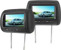 Universalus automobilio galvos atlošo monitorius, 7 colių galvos atlošo monitorius su belaidžiu valdymu, LCD vaizdo grotuvas, USB MP5 ekranas, juodas, 2 dalys