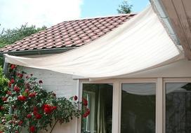 Universalus stoglangis nuo saulės "Floracord 04-77-03-48P" ir komplektas 330 x 140 CM, įskaitant 26 Laufhaken, paruoštas montavimui, dramblio kaulo spalvos
