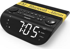 Up-Max Radiowecker mit Bluetooth und UKW-Radio, Extra lauter 90dB Wecker für Tiefschläfer, Dual-Alarm, Snooze, Weißes Rauschen, Stereo-Lautsprecher, Dimmbares Display, Digitaler Radiowecker