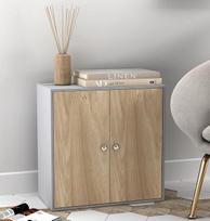 URBNLIVING 2 pakopų pilka medinė spinta FP-634