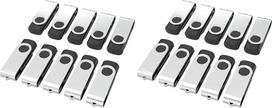 USB 2.0 atminties kortelė, 16GB, 10 vnt. pakuotė, juodos spalvos