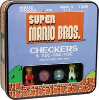 USAopoly USOCM005435 „Super Mario Bros Classic Combo“ šaškės ir „Tic Tac Toe“ kolekcinė laida, įvairių spalvų