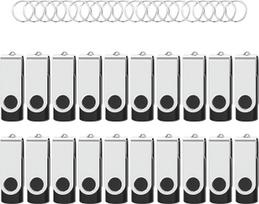 USB atmintinė 16GB 2.0, 20 vnt. pakuotė, pasukama (juoda)