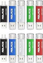USB atmintinė USB C 64GB, 10 vnt., ABLAZE OTG 2.0 Dual Memory Stick 2-in-1, skirta C tipo mobiliajam telefonui/išmaniajam telefonui/nešiojamajam kompiuteriui/nešiojamajam kompiuteriui/PC