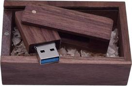 USB atmintinės 16GB / 32GB / 64GB / 128GB Medinė USB atmintinė USB atmintukas Medinis USB 3.0 atmintukas su medine dėžute (64GB, karbonizuota mediena)
