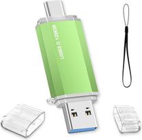 USB atmintukas 128GB, C tipo USB atmintukas 128GB, USB 3.0 C tipo atmintukas, OTG USB atmintukas, 2-in-1 atmintukas, skirtas planšetėms, asmeniniams kompiuteriams, „MacBook“, „Android“ mobiliesiems telefonams (žalias)