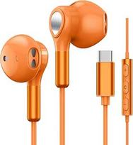 USB C ausinės "Samsung Galaxy S25 S24 S23 Ultra S22 S22 S21 FE S20 A54 A53 USB C ausinės su mikrofonu ir garsumo valdymu Laidinės USB C tipo ausinės "iPhone" 17 16 15 Pro Max