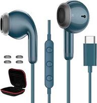 USB C ausinės "Samsung S25 Ultra S24 S23 S22 A56" C tipo vidinės ausinės su kabeliu HiFi stereo ausinės su mikrofonu ir garsumo reguliatoriumi "iPhone 17 Pro Max 16 15 Plus" "iPad" "Google