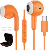 USB C ausinės "Samsung S25 Ultra S24 S23 S22 A56" C tipo vidinės ausinės su kabeliu HiFi stereo ausinės su mikrofonu ir garsumo reguliatoriumi "iPhone 17 Pro Max 16 15 Plus" "iPad" "Google