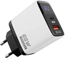 USB C įkroviklis 65 W, 2 prievadų GaN greitojo įkrovimo adapteris su LED ekranu, PPS ir PD greitasis įkroviklis