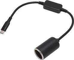 USB C ir cigarečių žiebtuvėlio adapteris, USB C vyriškos lyties ir 12 V cigarečių žiebtuvėlio adapteris, skirtas prietaisų skydelio kamerai GPS, automobilio LED šviesos juostai