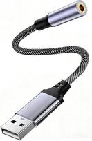 USB į 3,5 mm lizdą garso adapteris. Išorinė garso plokštė. USB A į garso lizdą adapteris, skirtas kompiuteriui, nešiojamajam kompiuteriui, planšetiniam kompiuteriui, ausinėms ir PS4