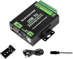 USB ir RS232/485/422/TTL sąsajos keitiklis Pramoninis izoliuotas USB keitiklis su originaliu FT232RNL lustu, 300bps ~ 3Mbps baudų dažnis, stabilus duomenų perdavimas, galima naudoti kelis įrenginius