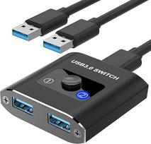 USB jungiklis, dvikryptis USB jungiklis, 2 įėjimai ir 1 išėjimas (1 įėjimas ir 2 išėjimai) KVM jungiklis, 1 įrenginio dalijimasis tarp 2 kompiuterių, skirtas spausdintuvams, kompiuteriui, spausdintuvui, skaitytuvui, klaviatūrai