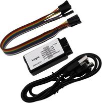 USB logikos analizatoriai, 24 M dažnio, 8 kanalų, su ferito žiedais, USB kabeliu, UART, IIC, SPI, derinimo funkcija