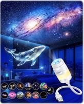 USB LED žvaigždėto dangaus projektorius, 2-in-1 galaktikos projektorius ir naktinė lemputė