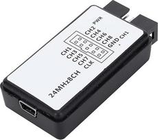 USB loginis analizatorius su įvestimi – 24 MHz loginis analizatorius, skirtas MCU, ARM ir FPGA programavimui, palaikantis keletą protokolų, pvz., UART, IIC ir SPI