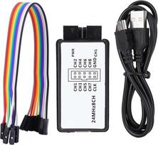 USB loginis analizatorius su jungiamuoju laideliu, 8 įėjimų kanalai, 24 MHz diskretizavimo dažnis, įrašymo funkcija, kompaktiškas skaitmeninis kišeninis prietaisas