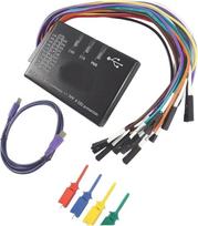 USB loginis analizatorius, 16 kanalų, 100 MHz, realaus laiko, skirtas kompiuterio programų derinimui, juodos spalvos | USB 2.0 realaus laiko duomenys, iki 100 MHz diskretizavimo dažnis, ±60 V apsauga, aliuminio lydinys, nešiojamas, skirtas programų derini