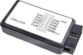 USB loginis analizatorius, 24 MHz, 8 kanalų, ARM ir FPGA mikrovaldiklių derinimo įrankis, 24 M/s diskretizavimo dažnis su apsauga nuo viršįtampių, skirtas „Windows 7/10/11“, juodos spalvos