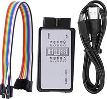 USB loginis analizatorius, 24 MHz, 8 kanalų įėjimai, su USB kabeliu, skirtas ARM, FPGA, UART, IIC, SPI derinimui, realaus laiko duomenų įkėlimui ir suspaustos atminties valdymui